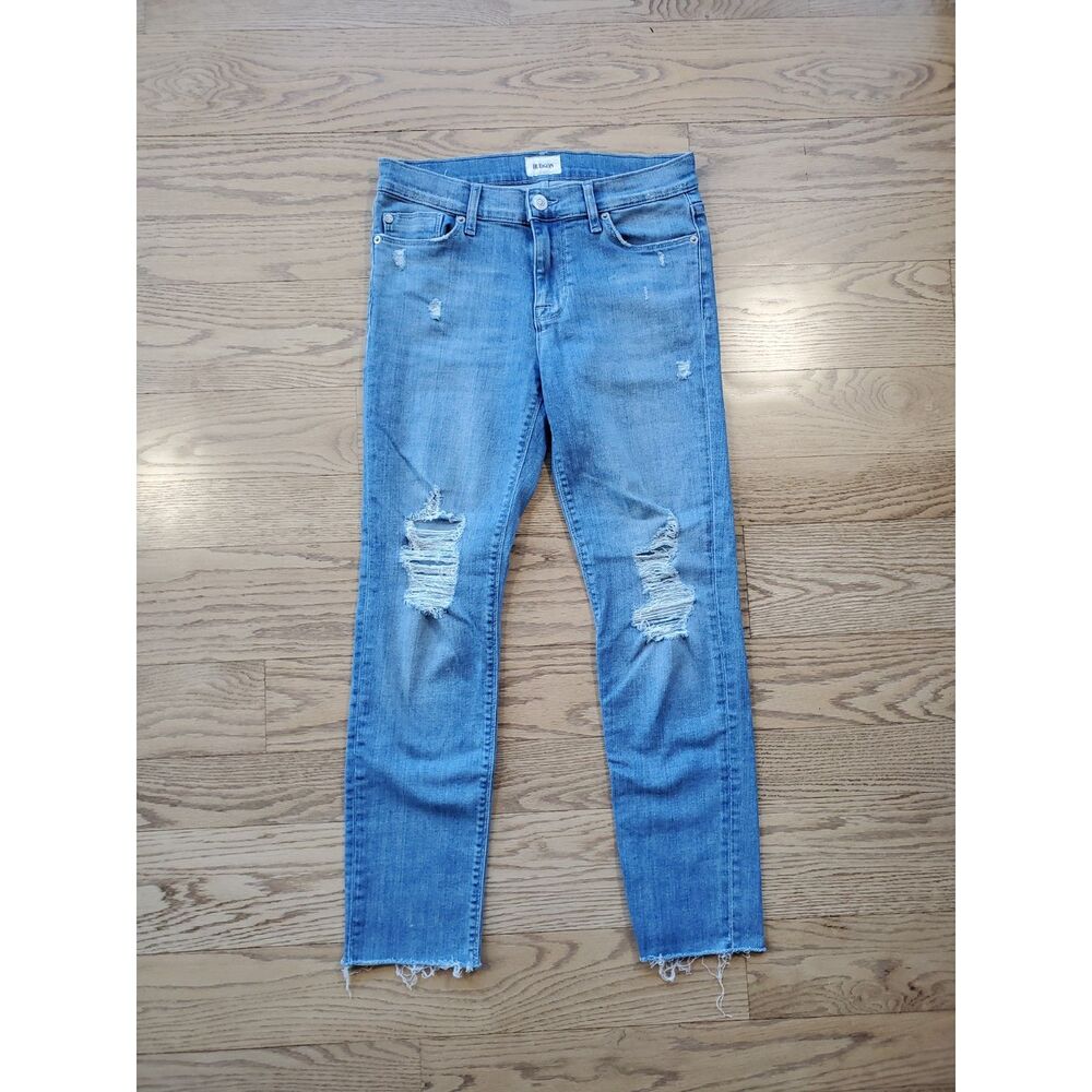 Hudson Womens 28 Skinny Jeans Distressed Medium Light Wash VGUC